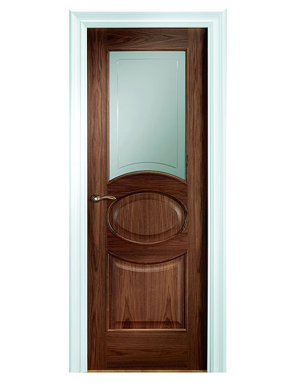 drzwi drewniane zdobione szkłem, drzwi fornir drewniany