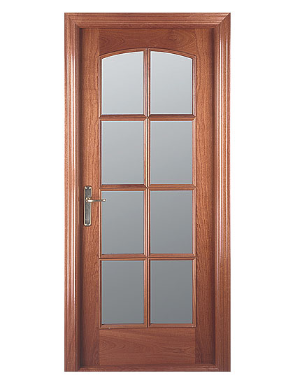 klasyczne drzwi fornirowane drewnem, drzwi z drewna i szkła