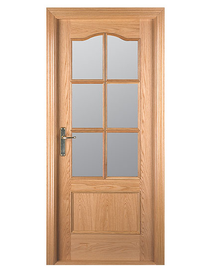 drzwi drewniane ozdobione szkłem, drzwi do pokoju fornirowane, drzwi dąb klasyczny