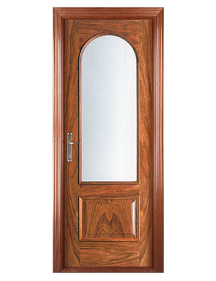 piękne drzwi mahoniowe, zdobione drzwi fornirowane, drzwi z drewna i szkła
