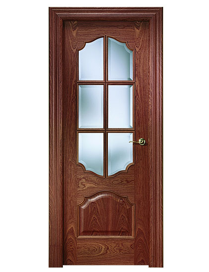 drzwi drewniane w stylu dawnym, drzwi fornirowane mahoniowe ze szkłem
