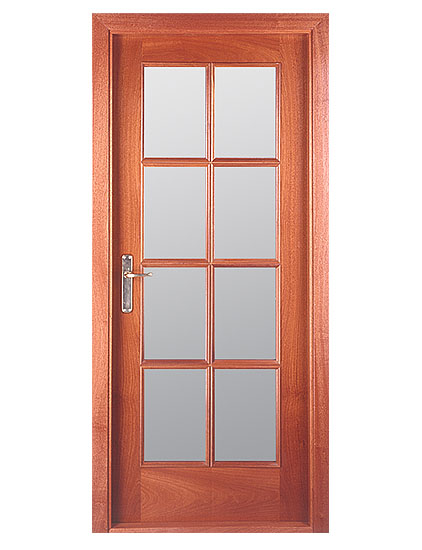 drzwi fornirowane ozdobione szkłem, drzwi z drewna na wymiar