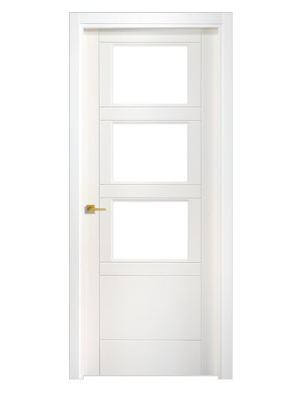 ekskluzywne białe drzwi ze szkłem, białe drzwi złota klamka