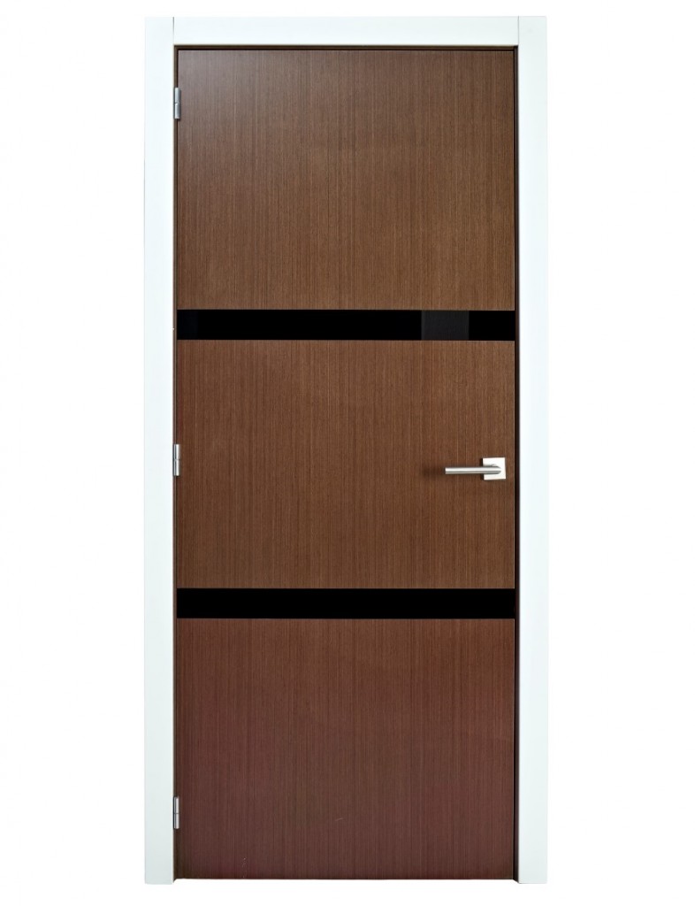nowoczesne drzwi fornirowane z białą furtyną